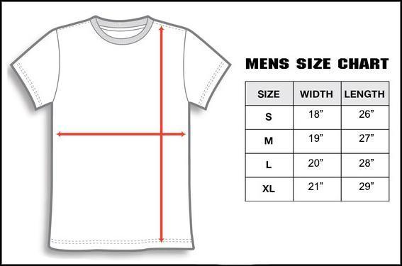 Customized Tshirt Jersey size chart