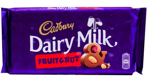 cadbury dairy milk fruit nut chocolate bar 200g