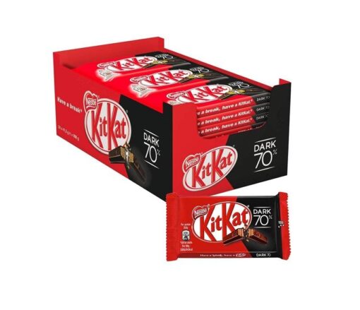 nestle chocolate bar kit kat dark 70 chocolate snack bars box 24x41 5g 1