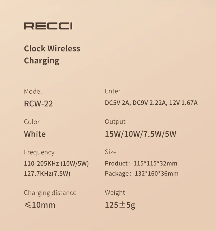 Recci-RCW-22-Clock-Wireless-Charging